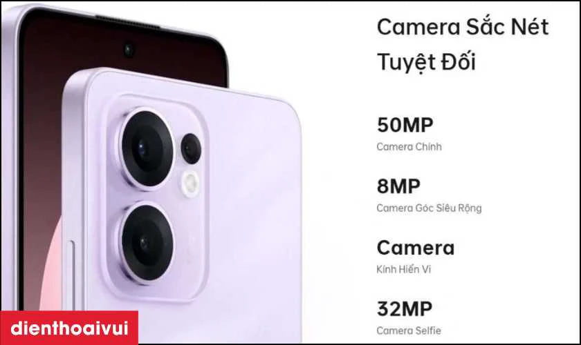 Camera 50MP chống rung OIS cho ảnh sắc nét