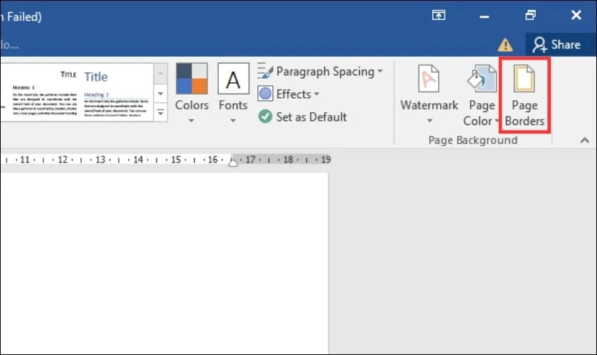 Chọn v&agrave;o mục Page Borders 