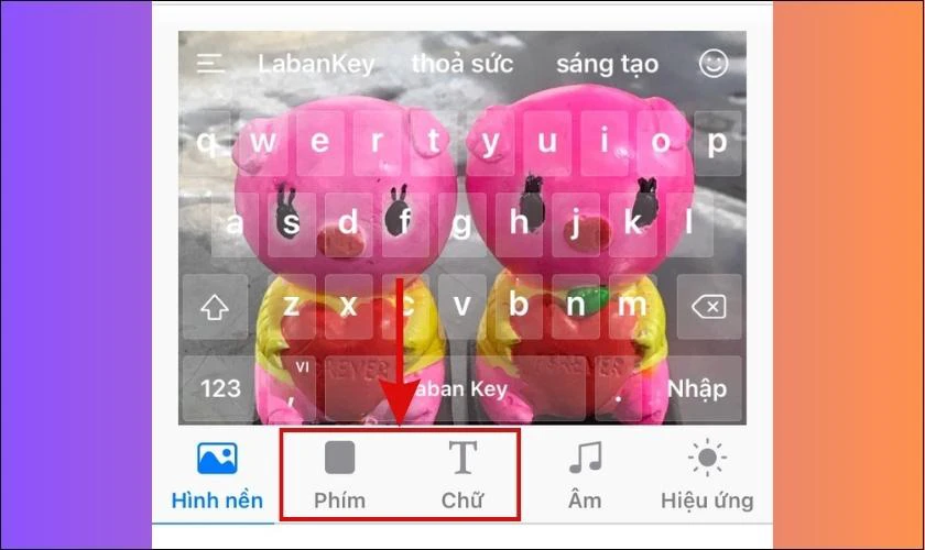 Thay đổi kiểu chữ bàn phím