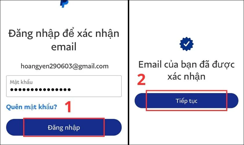Tiến hành đăng nhập vào tài khoản PayPal