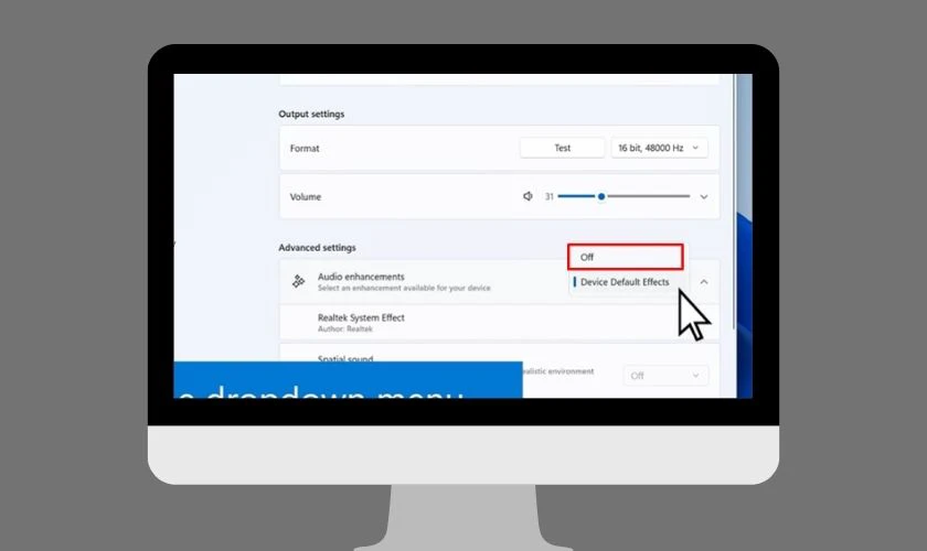 Tắt Audio Enhancements và kiểm tra lỗi PC không nhận loa