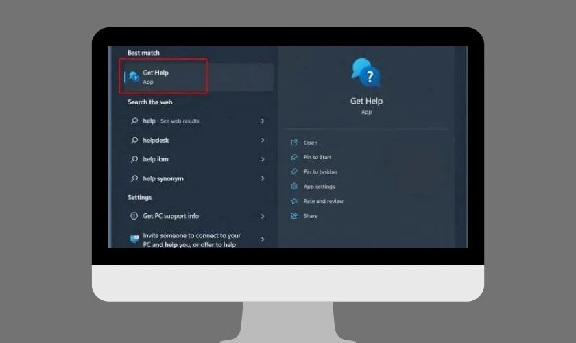 Nếu đang dùng Windows 11, có thể mở ứng dụng Nhận trợ giúp (Get Help) để cài đặt