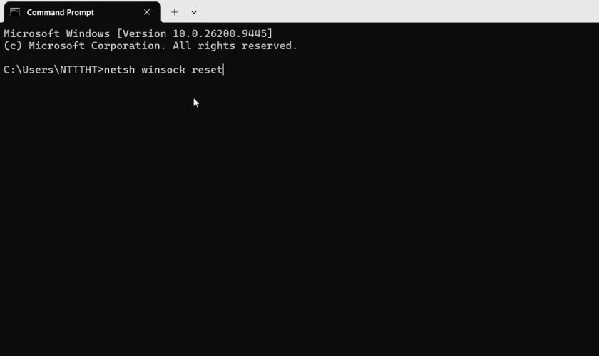 Chạy lệnh đặt lại TCP/IP và DNS