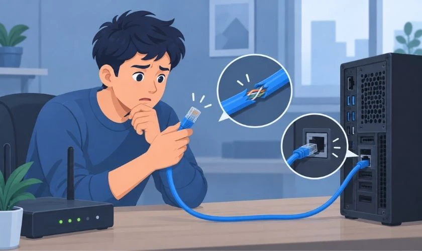 Vì sao PC không nhận mạng dây?