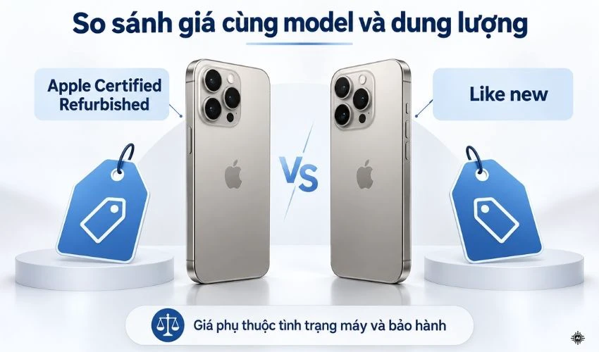 So sánh sự khác nhau về giá bán