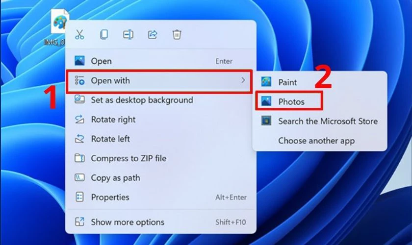 Mở file HEIC bằng ứng dụng Photos tr&ecirc;n Windows 10