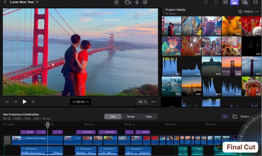 Phần mềm edit video Final Cut cho MacBook