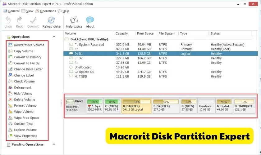 Macrorit Disk Partition Expert - Quản l&yacute; ổ cứng v&ocirc; c&ugrave;ng mạnh mẽ
