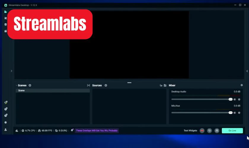 Phần mềm livestream Facebook Streamlabs