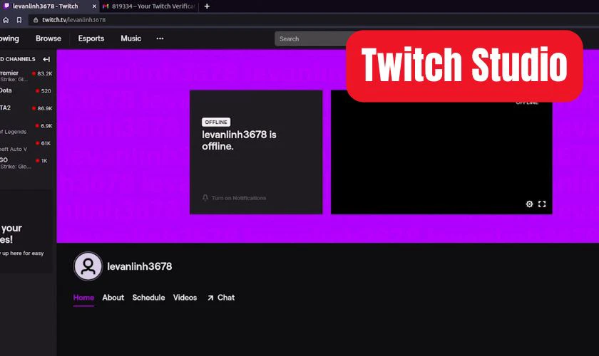 Phần mềm livestream Facebook Twitch Studio