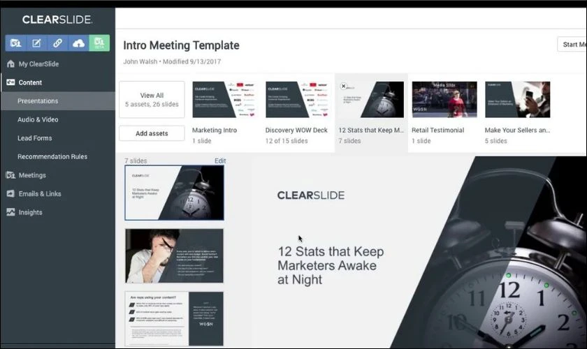 Phần mềm tr&igrave;nh chiếu ClearSlide