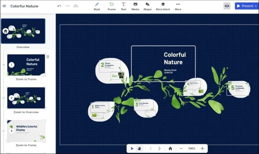 Phần mềm tr&igrave;nh chiếu Prezi