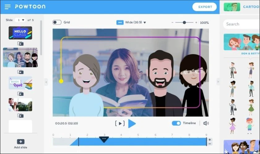 Phần mềm tr&igrave;nh chiếu Powtoon