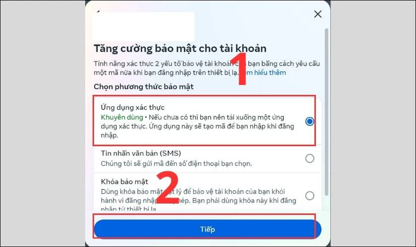 C&aacute;ch lấy m&atilde; ph&ecirc; duyệt đăng nhập Facebook bằng ứng dụng x&aacute;c thực