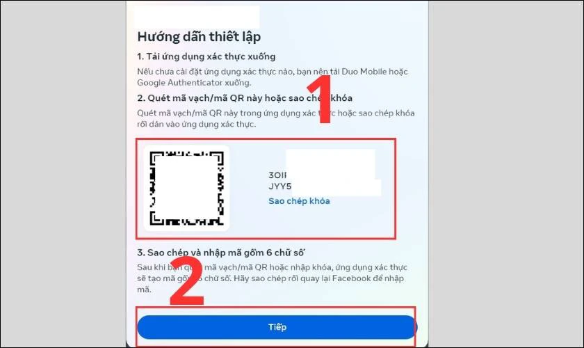 Tải về Duo Mobile hoặc Google Authenticator v&agrave; qu&eacute;t m&atilde; QR