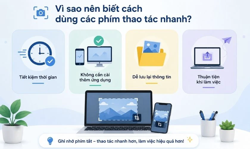 Vì sao nên biết cách dùng các phím tắt khi chụp màn hình?