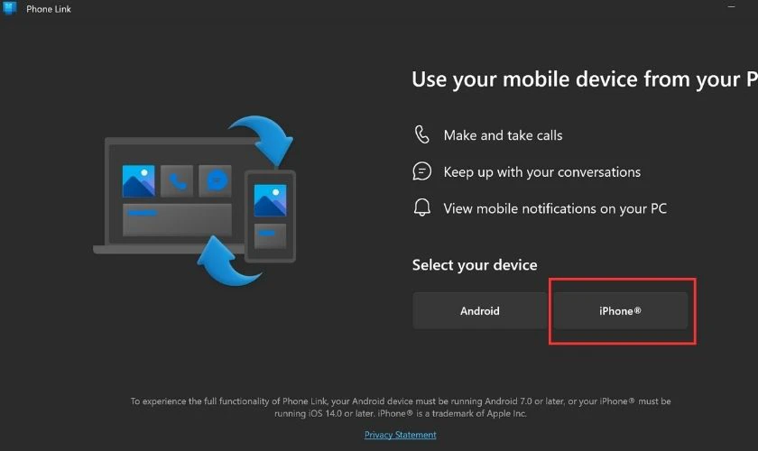 Kế tiếp bạn chọn v&agrave;o iPhone