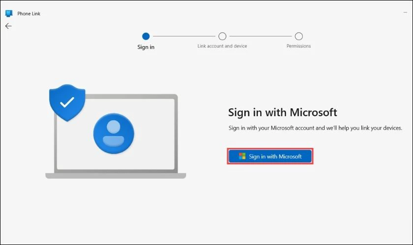Chọn v&agrave;o Sign in with Microsoft 