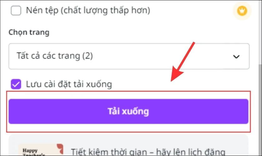 Nhấn Tải xuống