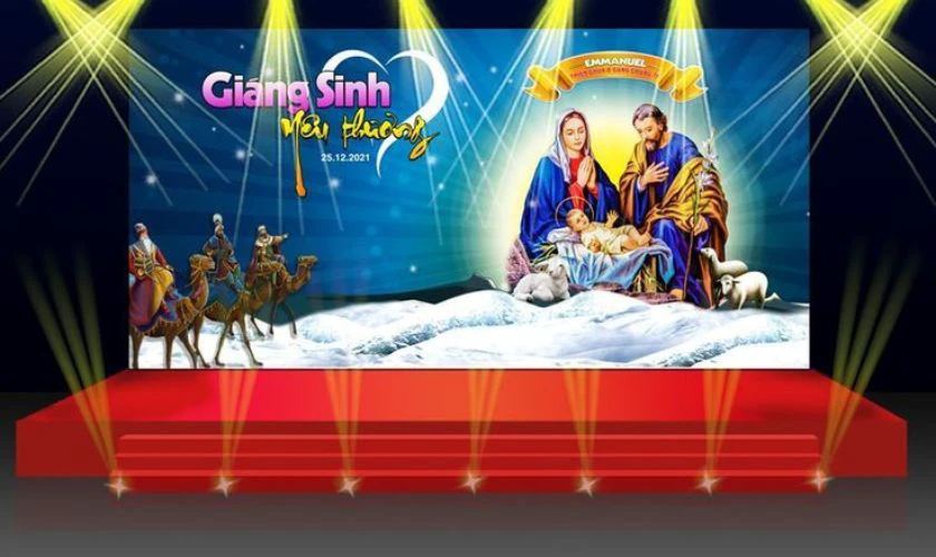 Ph&ocirc;ng nền s&acirc;n khấu Gi&aacute;ng sinh đẹp
