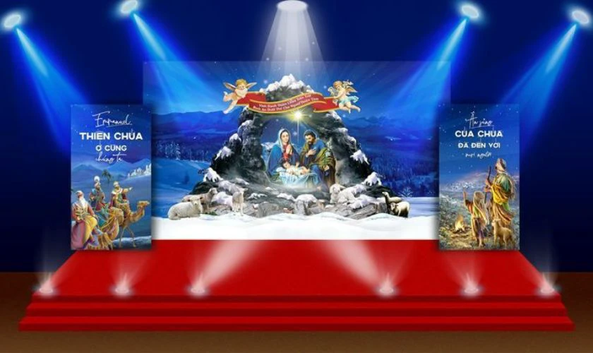 Ph&ocirc;ng nền s&acirc;n khấu Gi&aacute;ng sinh