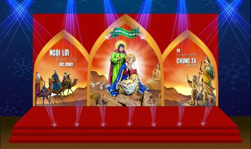Background s&acirc;n khấu Gi&aacute;ng sinh đẹp