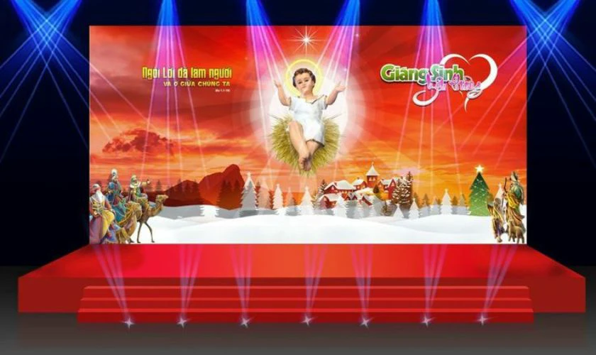 Mẫu background s&acirc;n khấu Gi&aacute;ng sinh