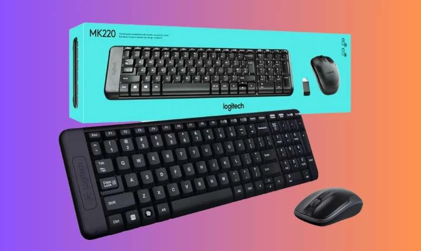 Combo B&agrave;n Ph&iacute;m + Chuột Kh&ocirc;ng d&acirc;y LOGITECH MK220