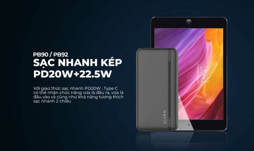 Pin Dự Ph&ograve;ng Havit Hv-Pb90 10000Mah