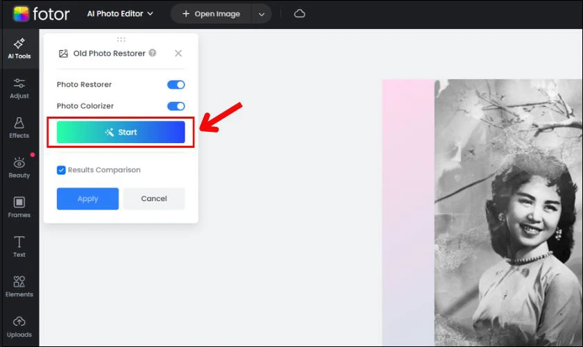 Cách phục hồi ảnh cũ online miễn phí với Fotor
