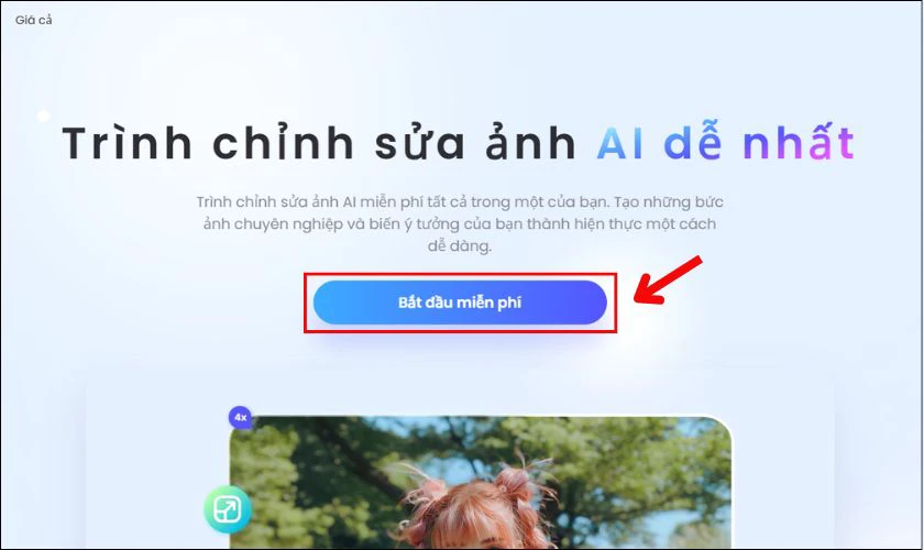 Chọn Bắt đầu miễn phí