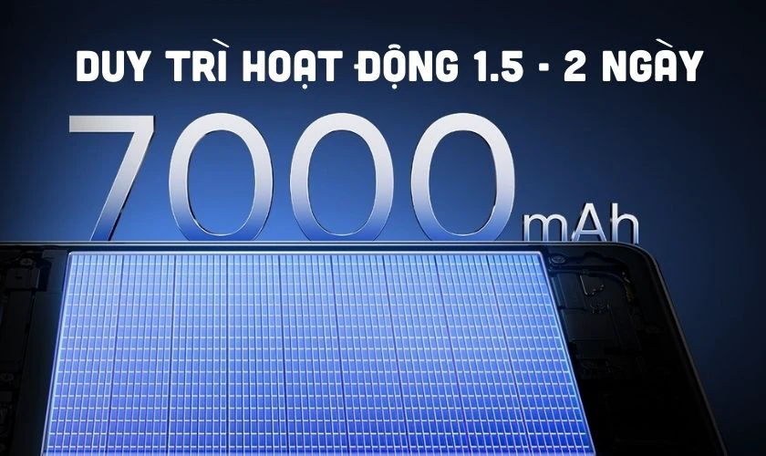 Pin 7000mAh d&ugrave;ng được khoảng 2 ng&agrave;y