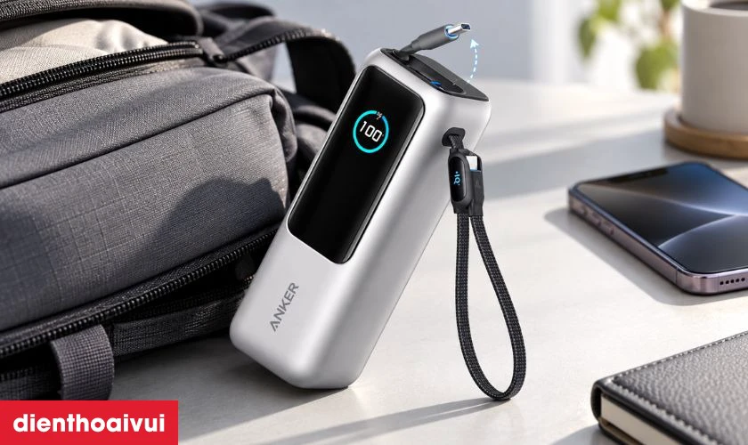 Ưu điểm của c&aacute;p r&uacute;t gọn t&iacute;ch hợp tr&ecirc;n Anker A1695