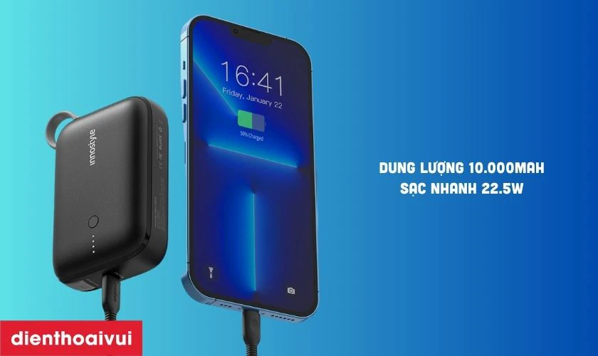 Đặc điểm của pin dự ph&ograve;ng Innostyle Powergo mini 10000mAh 22.5W k&egrave;m c&aacute;p USB-C