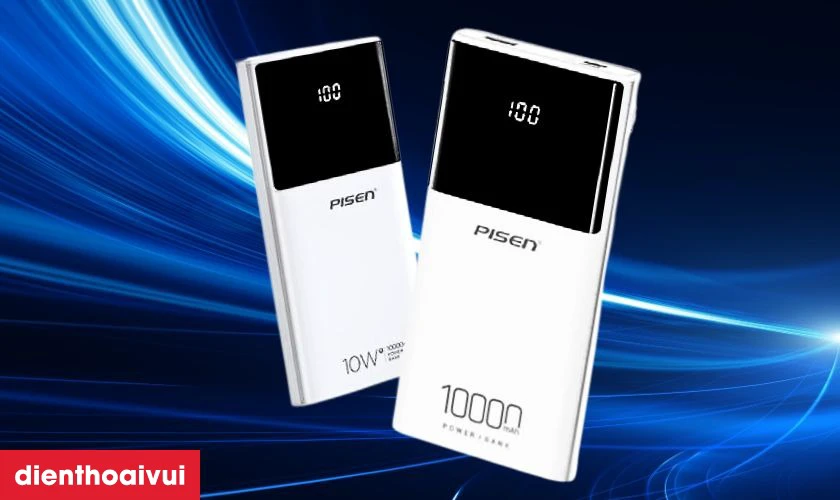 Đặc điểm nổi bật của pin dự ph&ograve;ng Pisen Mr White Digital 10000mAh
