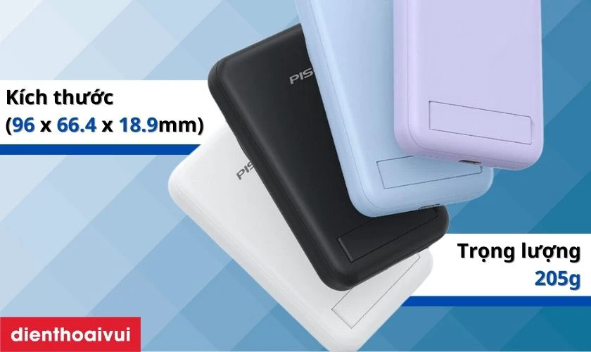 Pin dự phòng Pisen Quick Powermag 2-in-1 10.000 mAh 20W tinh tế nhỏ gọn