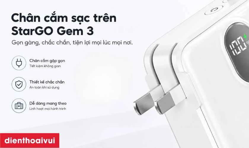 Ch&acirc;n cắm sạc tr&ecirc;n StarGO Gem 3 c&oacute; lợi &iacute;ch g&igrave; khi sử dụng?