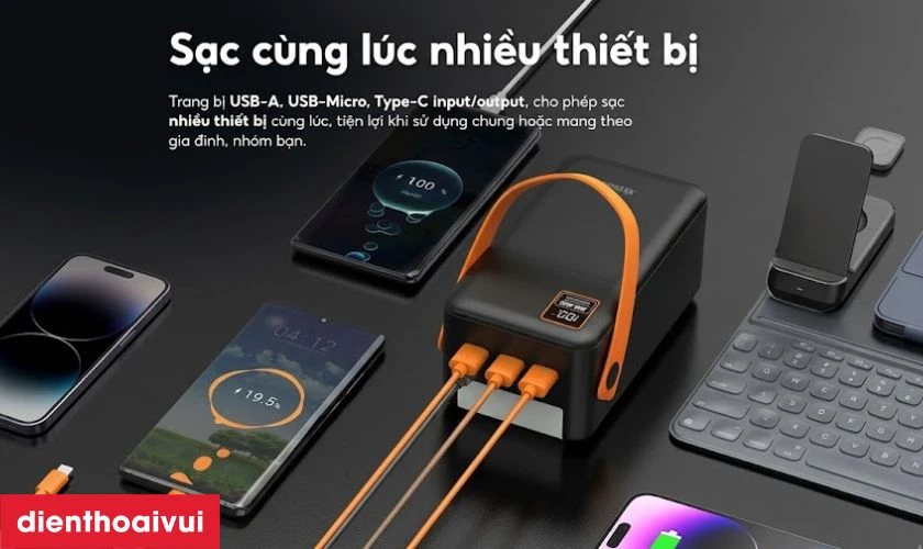 Nhiều cổng kết nối tr&ecirc;n StarGO Power hỗ trợ sạc c&ugrave;ng l&uacute;c ra sao?