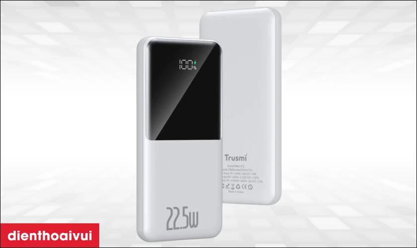 Trusmi Digital 20.000Mah t&iacute;ch hợp nhiều t&iacute;nh năng bảo vệ