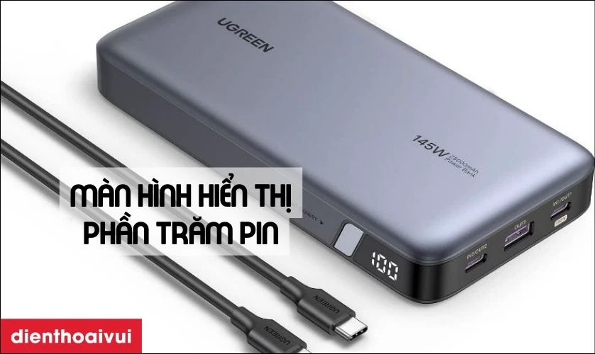 M&agrave;n h&igrave;nh hiển thị th&ocirc;ng số gi&uacute;p kiểm so&aacute;t t&igrave;nh trạng sạc pin