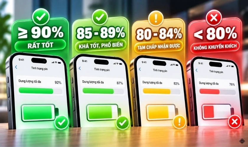Các mức pin iPhone cũ được đánh giá ra sao?