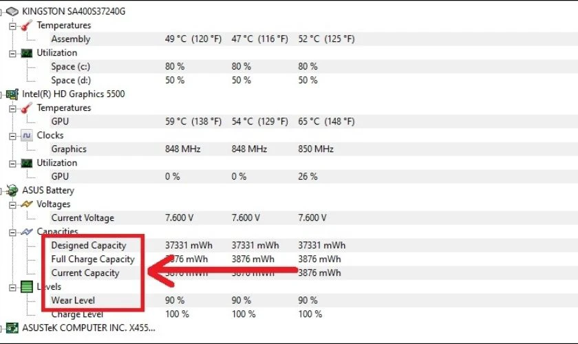 C&aacute;ch kiểm tra pin laptop bị chai hiệu quả