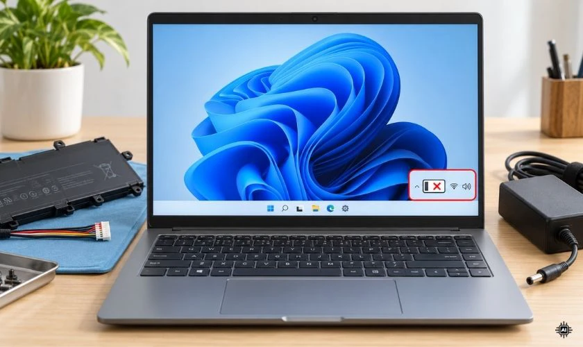 Nguyên nhân khiến pin laptop báo dấu X