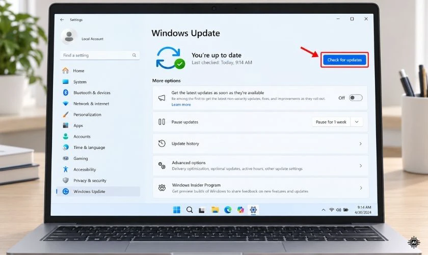Cập nhật Windows và trình điều khiển chính thức