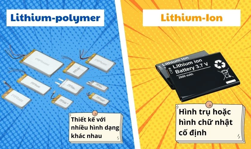 So sánh Pin Lithium-polymer và Pin Lithium-Ion