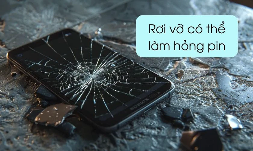 Tại sao pin điện thoại bị phồng - V&ocirc; t&igrave;nh l&agrave;m rơi