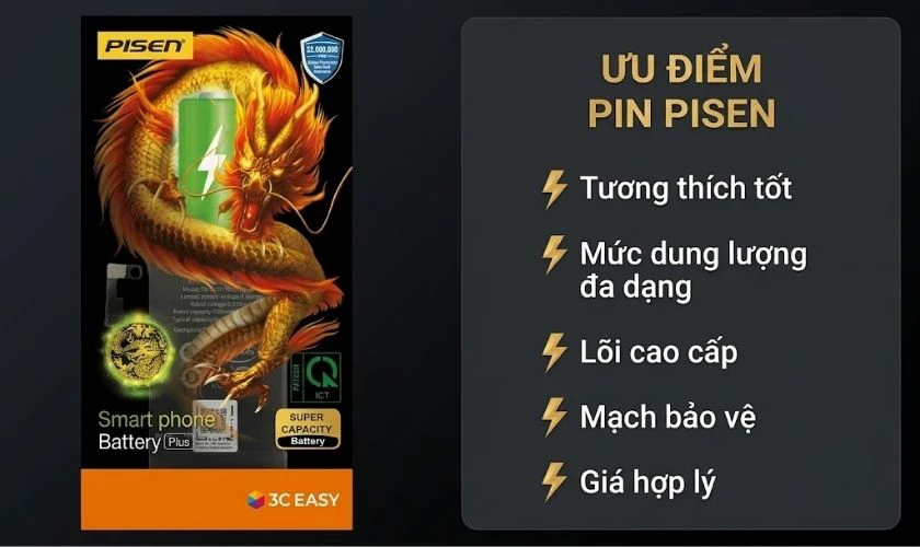 Pin Pisen có tốt không?
