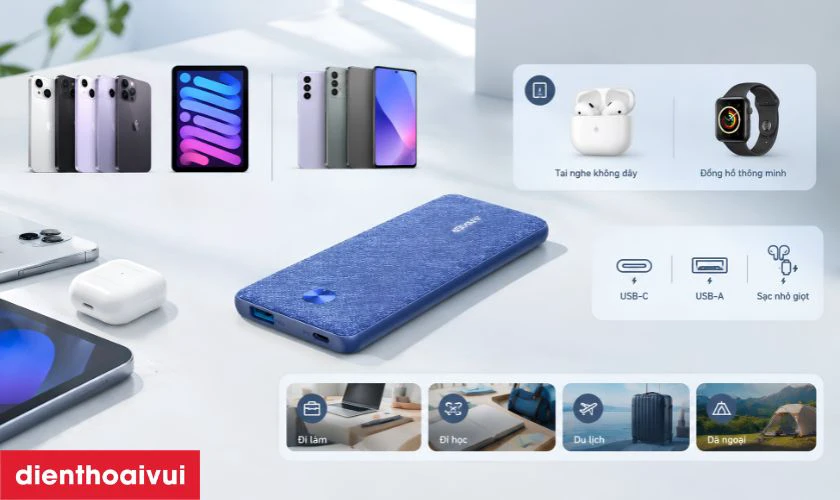 Pin Anker A1244 tương th&iacute;ch với những thiết bị v&agrave; nhu cầu sử dụng n&agrave;o?