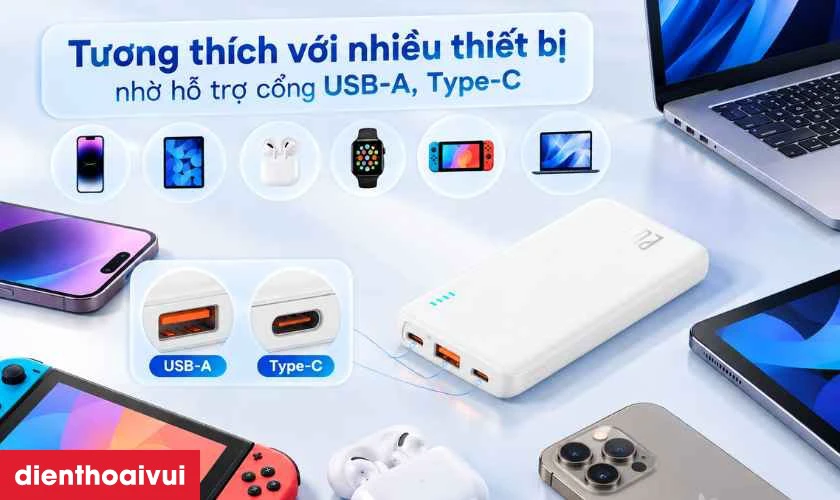 Pin sạc dự phòng Baseus Airpow 20W phù hợp với thiết bị nào