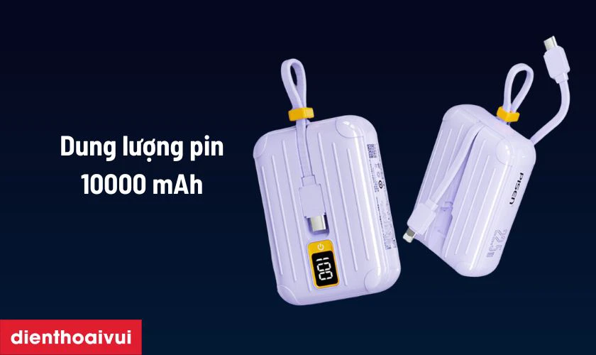 Pin dự ph&ograve;ng Pisen Quick - Power Link Tiny 10.000 mAh 30W (Lightning & Type-C
